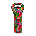 Colorful Leaf Watermelon Pattern Print Single Neoprene Wine Tote