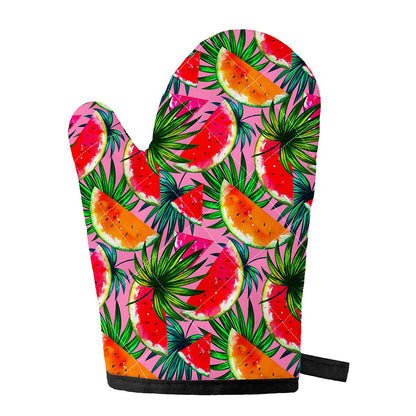 Colorful Leaf Watermelon Pattern Print Single Oven Mitt