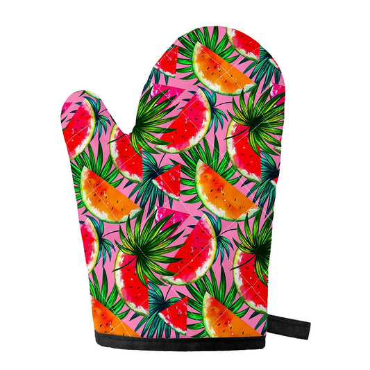 Colorful Leaf Watermelon Pattern Print Single Oven Mitt