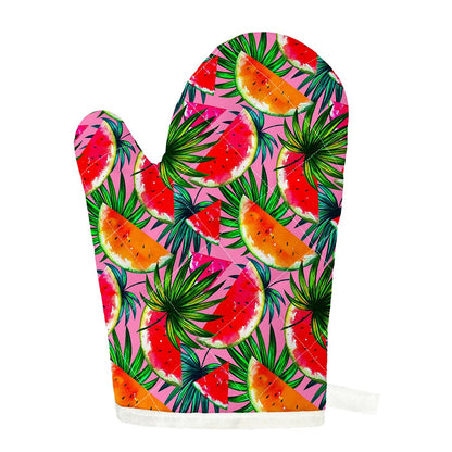 Colorful Leaf Watermelon Pattern Print Single Oven Mitt