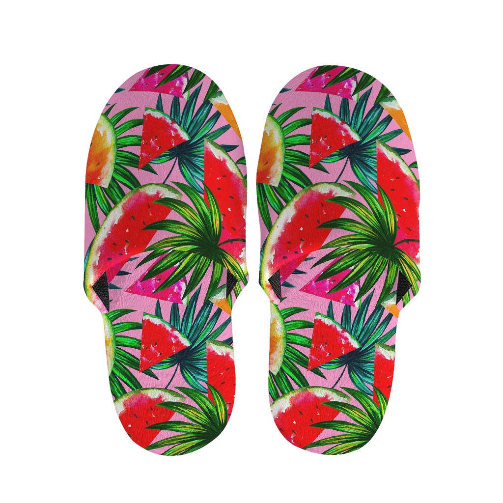 Colorful Leaf Watermelon Pattern Print Slippers