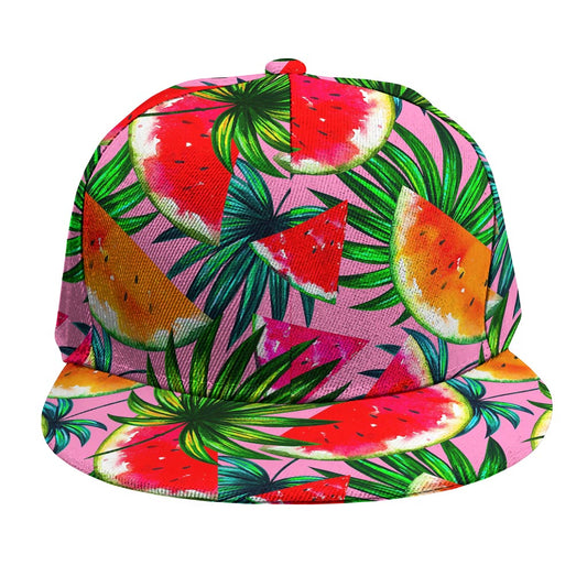 Colorful Leaf Watermelon Pattern Print Snapback Cap