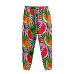 Colorful Leaf Watermelon Pattern Print Sweatpants