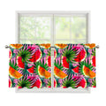 Colorful Leaf Watermelon Pattern Print Tier Curtains