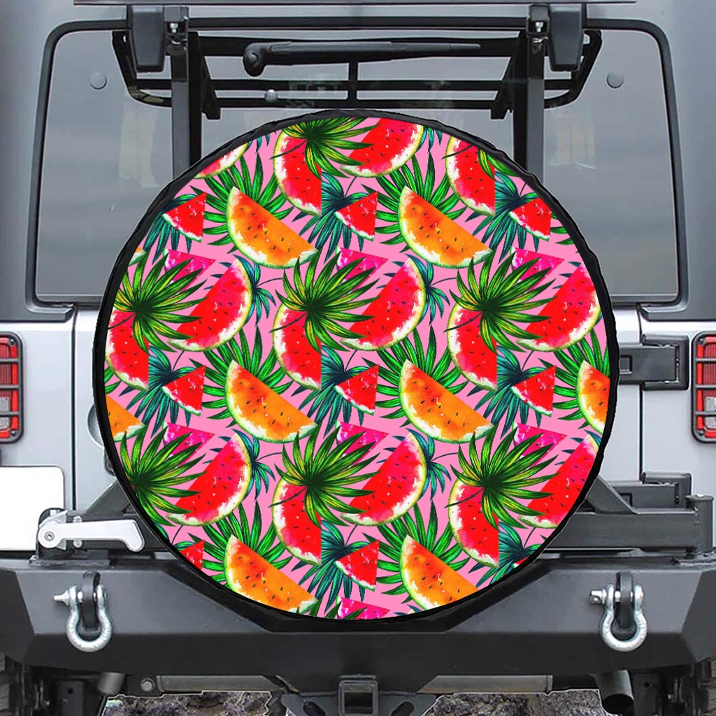 Colorful Leaf Watermelon Pattern Print Tire Cover