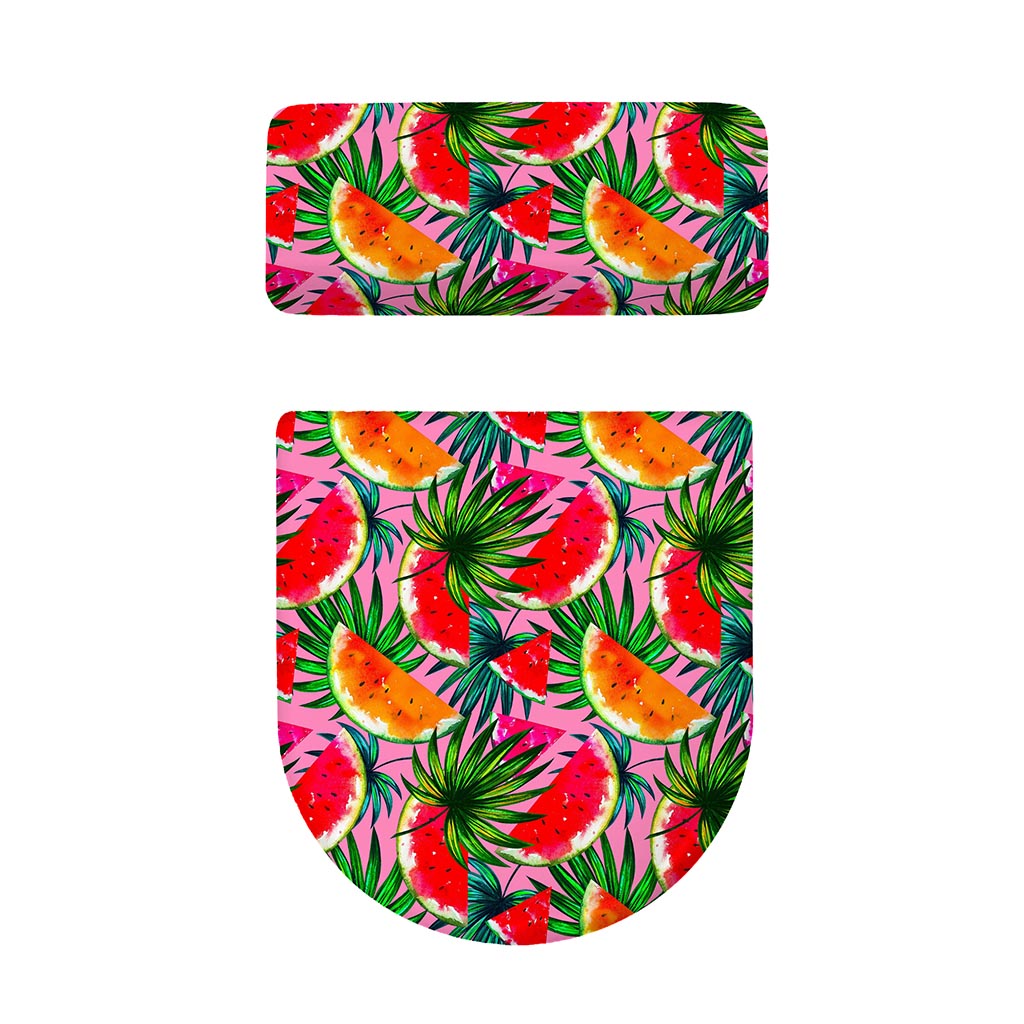 Colorful Leaf Watermelon Pattern Print Toilet Lid And Tank Cover Set