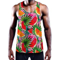 Colorful Leaf Watermelon Pattern Print Men's Workout Tank Top