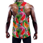 Colorful Leaf Watermelon Pattern Print Training Tank Top