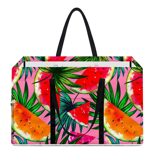 Colorful Leaf Watermelon Pattern Print Utility Tote Bag