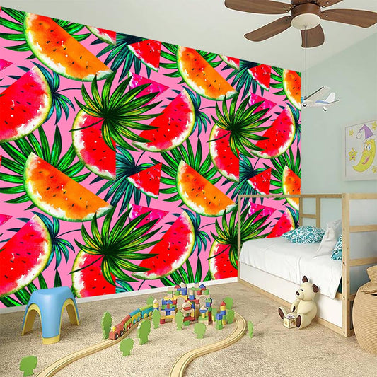 Colorful Leaf Watermelon Pattern Print Wall Sticker