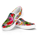 Colorful Leaf Watermelon Pattern Print White Slip On Sneakers
