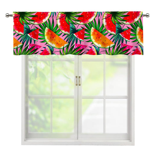 Colorful Leaf Watermelon Pattern Print Window Valance