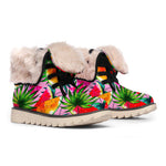 Colorful Leaf Watermelon Pattern Print Winter Boots