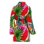 Colorful Leaf Watermelon Pattern Print Women's Bathrobe