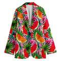 Colorful Leaf Watermelon Pattern Print Women's Blazer