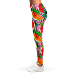 Colorful Leaf Watermelon Pattern Print Women's Leggings