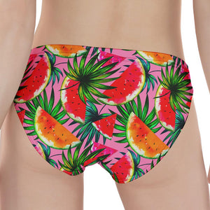 Colorful Leaf Watermelon Pattern Print Women's Panties