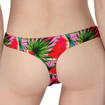 Colorful Leaf Watermelon Pattern Print Women's Thong