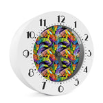 Colorful Leaves Tropical Pattern Print Alarm Clock