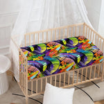 Colorful Leaves Tropical Pattern Print Baby Crib Sheet