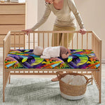 Colorful Leaves Tropical Pattern Print Baby Crib Sheet