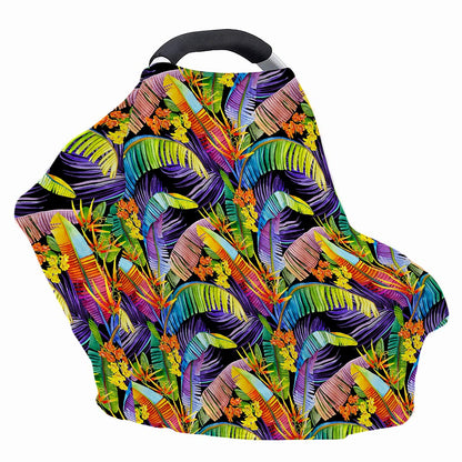 Colorful Leaves Tropical Pattern Print Baby Seat Cover