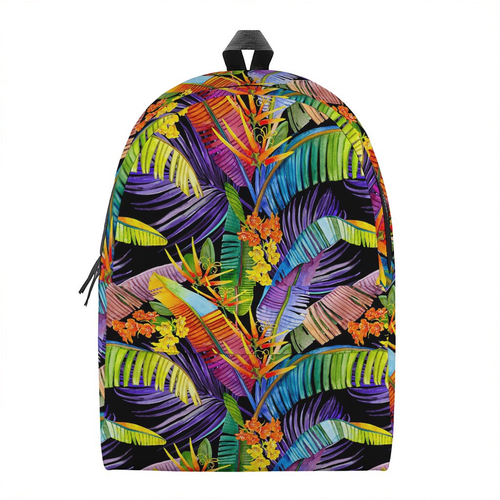 Colorful Leaves Tropical Pattern Print Backpack