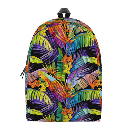 Colorful Leaves Tropical Pattern Print Backpack