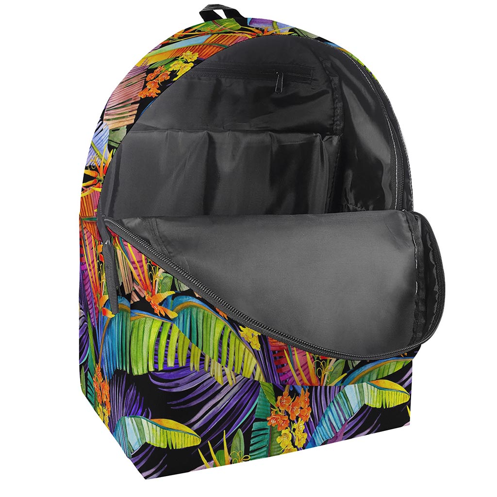 Colorful Leaves Tropical Pattern Print Backpack
