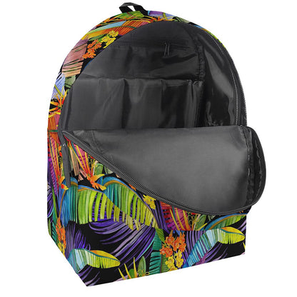 Colorful Leaves Tropical Pattern Print Backpack