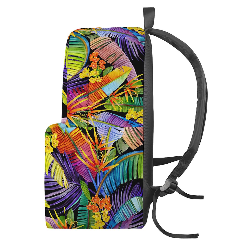 Colorful Leaves Tropical Pattern Print Backpack