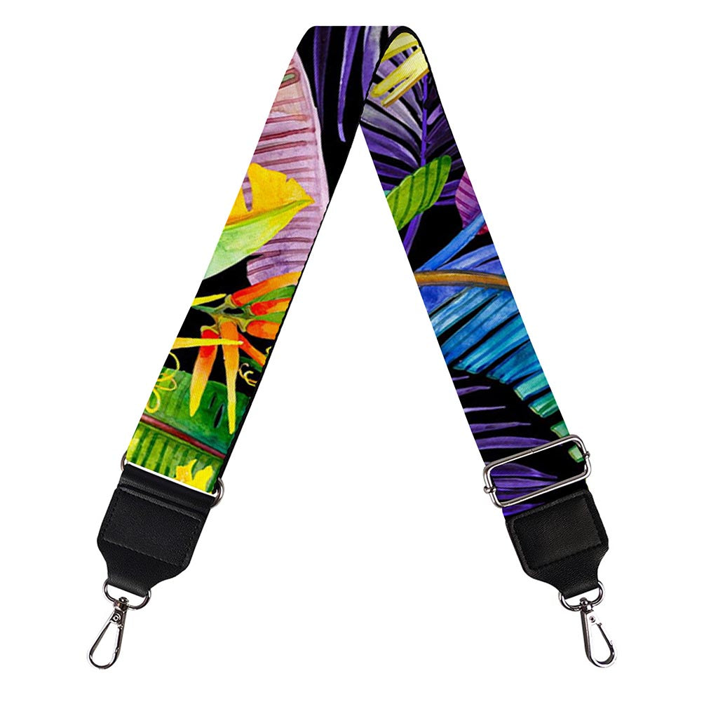 Colorful Leaves Tropical Pattern Print Bag Strap