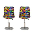 Colorful Leaves Tropical Pattern Print Bar Stool Covers