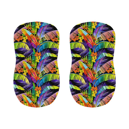 Colorful Leaves Tropical Pattern Print Bar Stool Covers