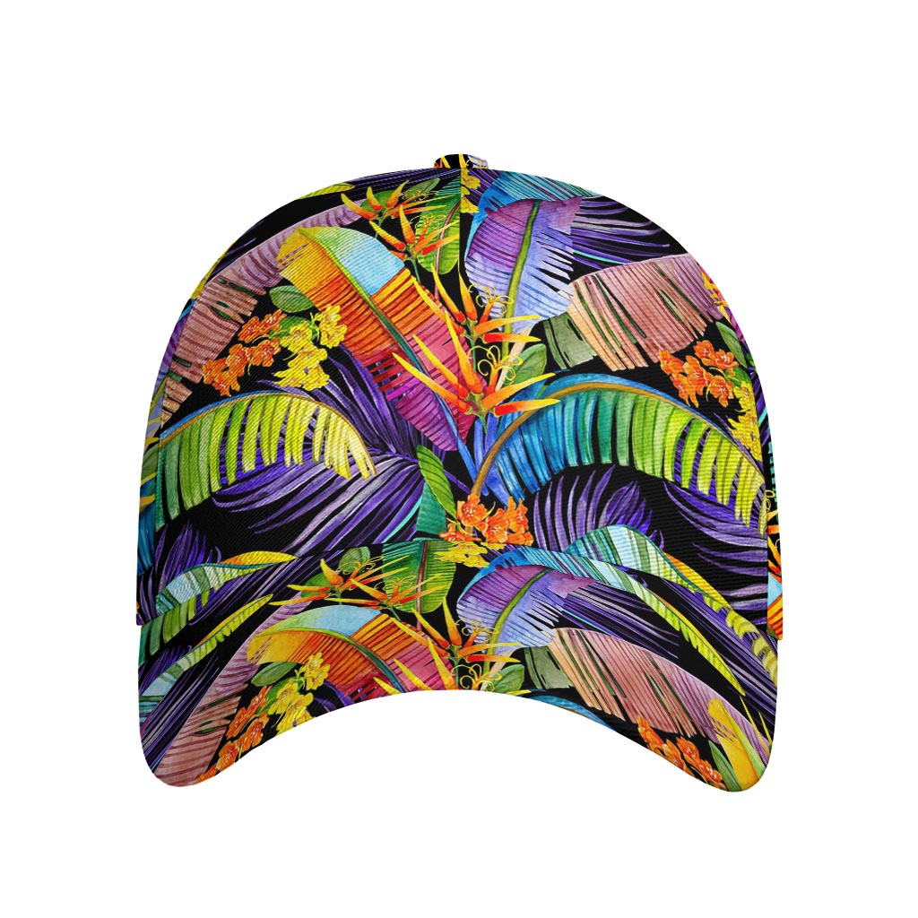 Colorful Leaves Tropical Pattern Print Baseball Cap