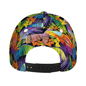 Colorful Leaves Tropical Pattern Print Baseball Cap