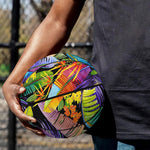 Colorful Leaves Tropical Pattern Print Basketball