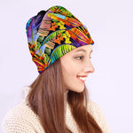 Colorful Leaves Tropical Pattern Print Beanie