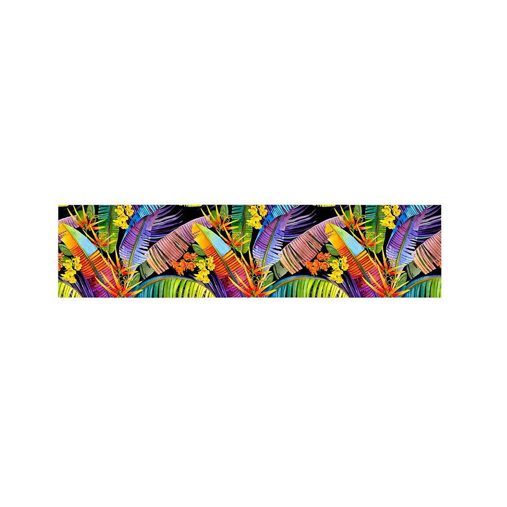 Colorful Leaves Tropical Pattern Print Bed Runner