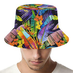 Colorful Leaves Tropical Pattern Print Bucket Hat