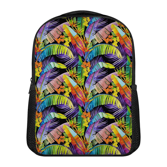 Colorful Leaves Tropical Pattern Print Casual Backpack