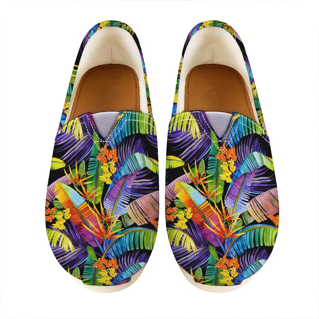 Colorful Leaves Tropical Pattern Print Casual Shoes