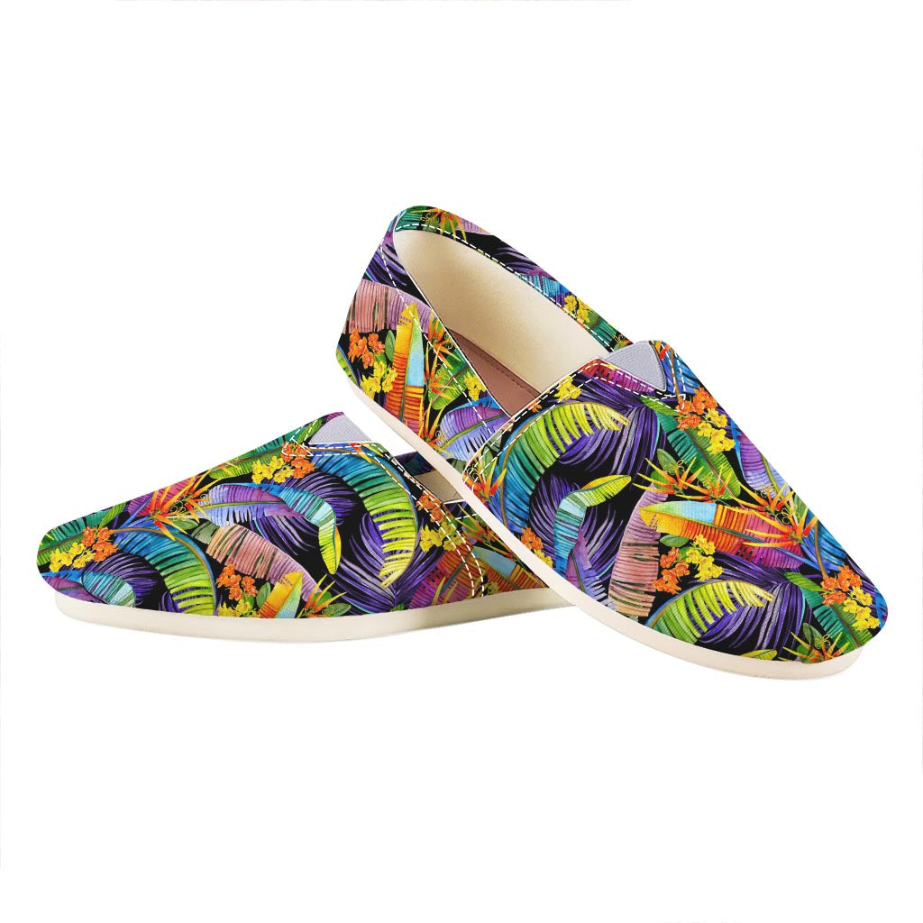 Colorful Leaves Tropical Pattern Print Casual Shoes