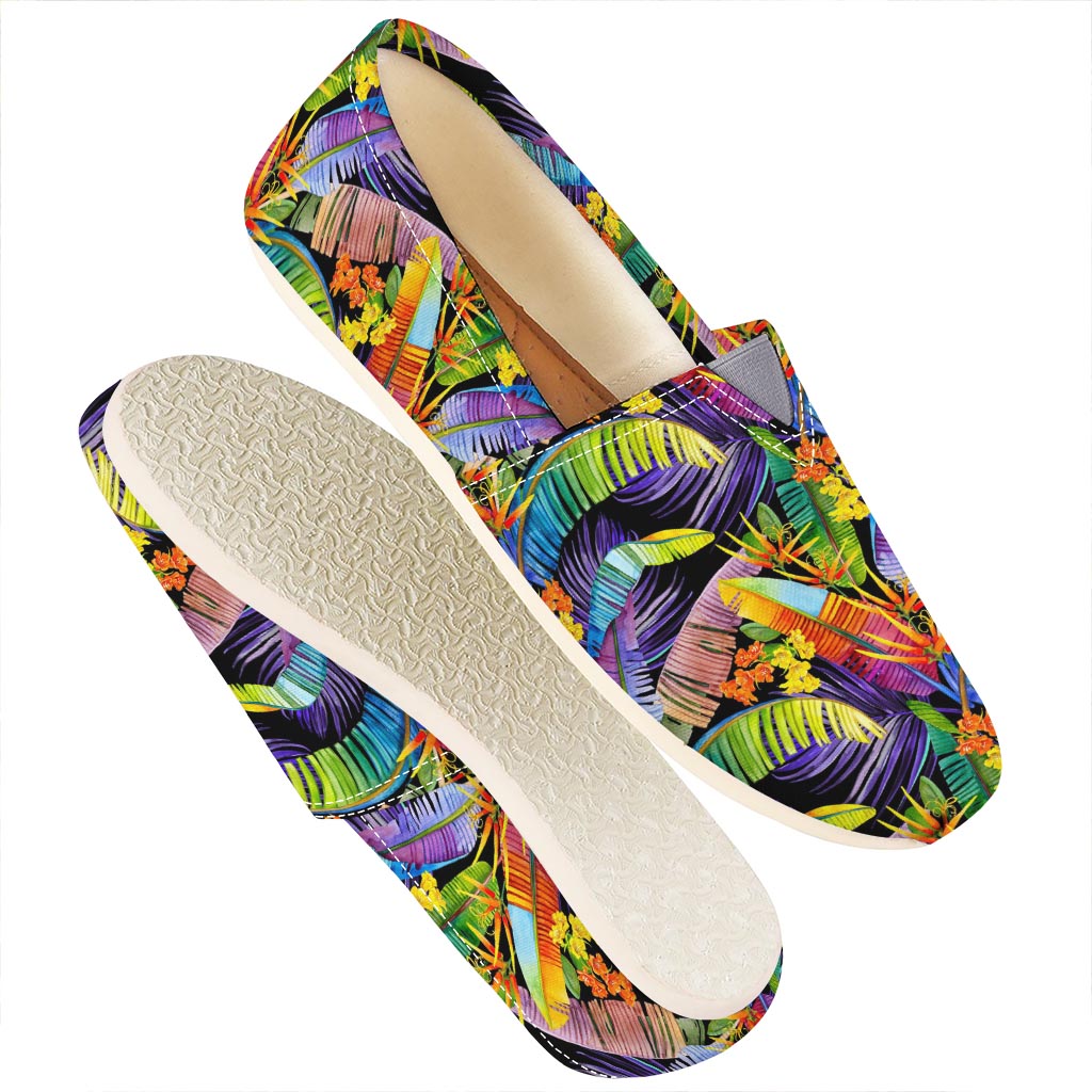 Colorful Leaves Tropical Pattern Print Casual Shoes