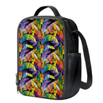 Colorful Leaves Tropical Pattern Print Crossbody Lunch Bag
