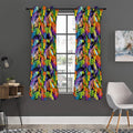 Colorful Leaves Tropical Pattern Print Grommet Curtain Panels