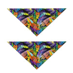 Colorful Leaves Tropical Pattern Print Dog Bandana