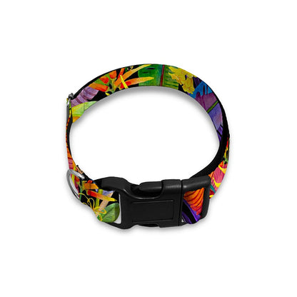 Colorful Leaves Tropical Pattern Print Dog Collar