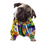 Colorful Leaves Tropical Pattern Print Dog Zip Up Hoodie