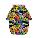 Colorful Leaves Tropical Pattern Print Dog Zip Up Hoodie